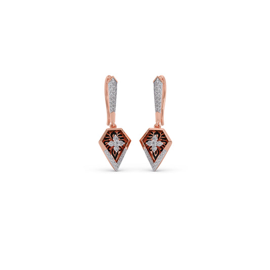 Empress Kite Diamond Drop Earrings - Rose