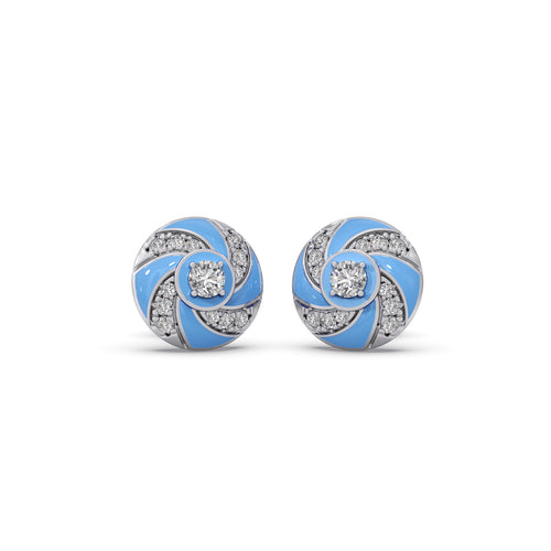 Cotton Candy Swirl Diamond Earrings