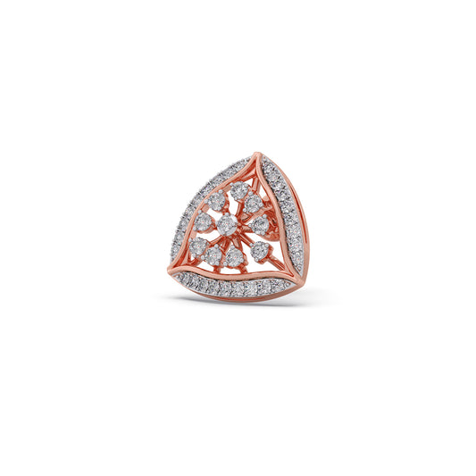 Tri Aura Bloom Diamond Stud Earrings - Rose