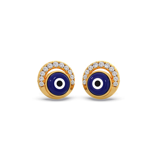 Evil Eye Half-Halo Diamond Earrings
