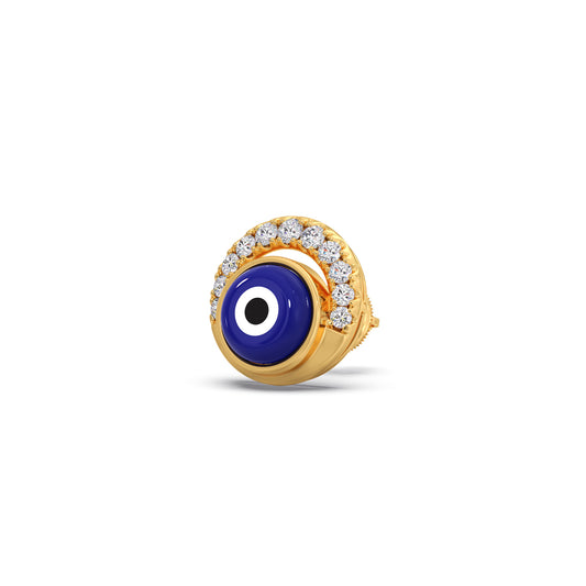 Evil Eye Half-Halo Diamond Earrings