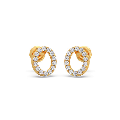Oval Outline Diamond Earrings