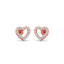 Hollow Heart Diamond Earrings