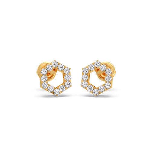 The HexFrame Diamond Earrings