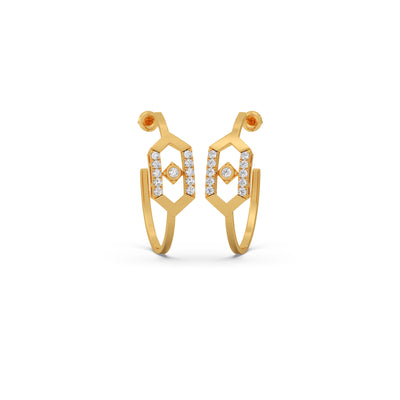 Hexora-Moving Diamond Nexus Hoop Earrings