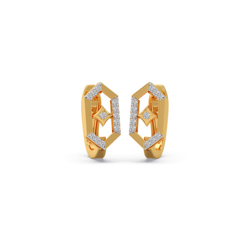 Lattice Diamond Hoop Earrings
