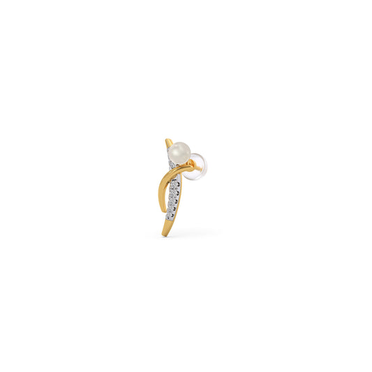 Comet-Pearls Diamond Studs Earring - Yellow