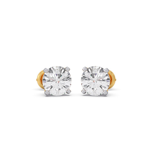 Shimmering Round Solitaire Stud Earrings