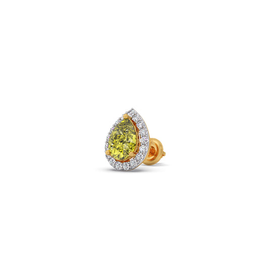 Canary Halo Diamond Stud Earrings - Yellow