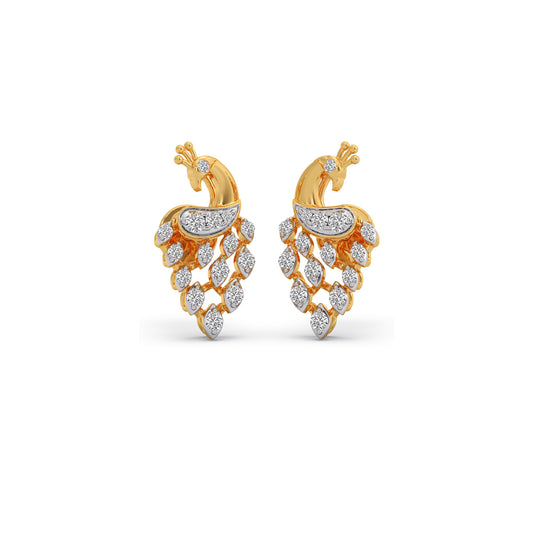 Empress Peacock Diamond Earrings - Yellow