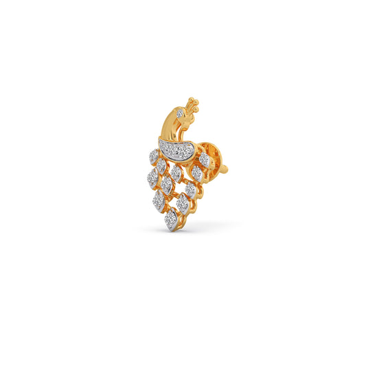 Empress Peacock Diamond Earrings - Yellow