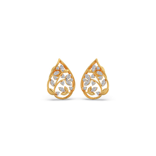 Arbor Vitae Diamond Stud Earrings - Yellow