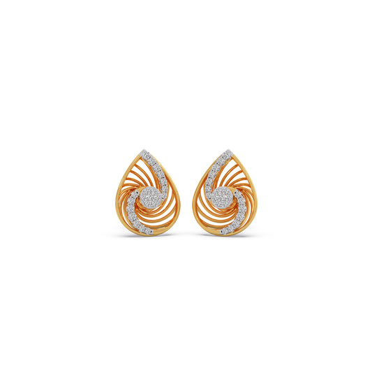Eternal Swirl Diamond Stud Earrings - Yellow
