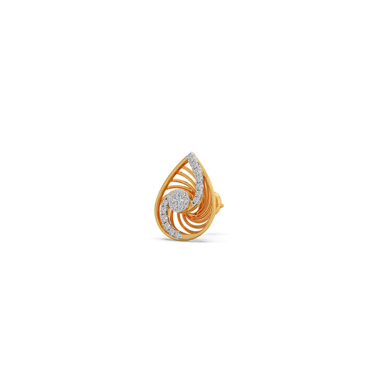 Eternal Swirl Diamond Stud Earrings - Yellow