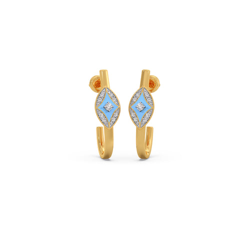 Cotton Candy Skyline Diamond J-Hoop Earrings