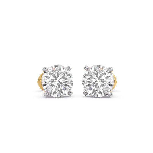 Accents Round Solitaire Stud Earrings - Yellow