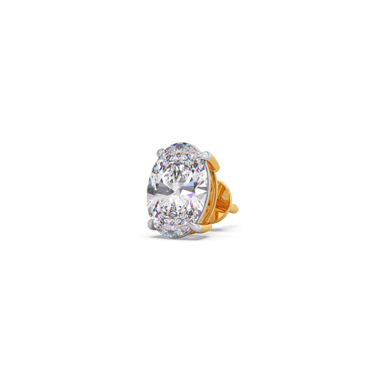 4ct Luminous Oval Solitaire Stud Earrings - Yellow