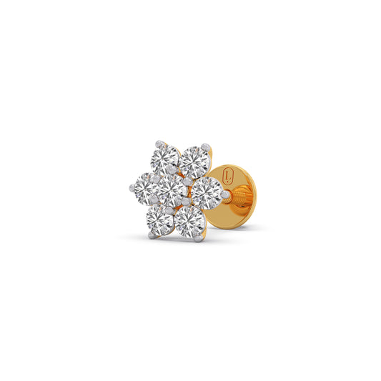 Nakshatra Luminous Round Diamond Stud Earrings - Yellow