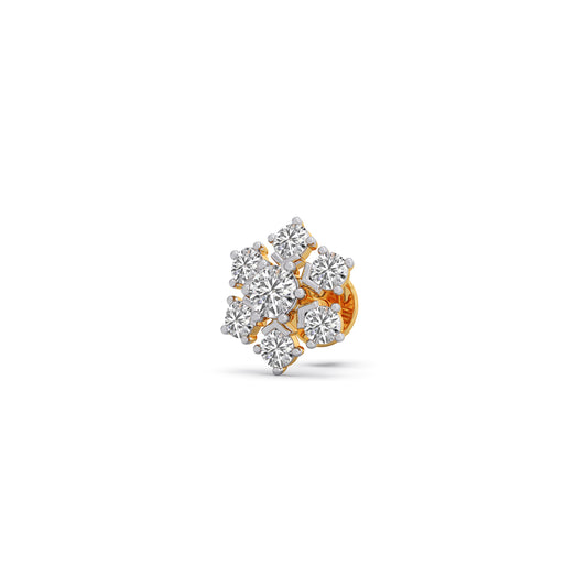 Nakshatra Snowflake Cluster Diamond Stud Earrings - Yellow