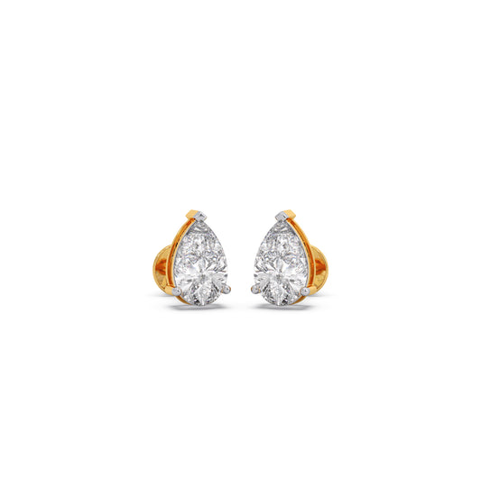 2 ct Feminine Pear Solitaire Stud Earrings - Yellow
