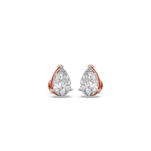 3 ct Teardrop Pear Solitaire Stud Earrings