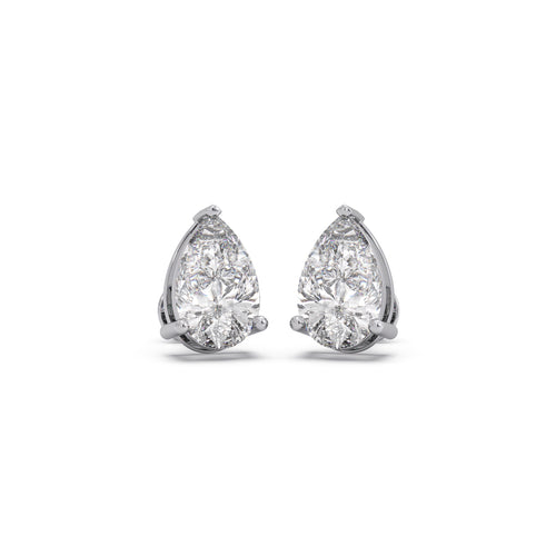 6 ct Gleaming Pear Solitaire Stud Earrings