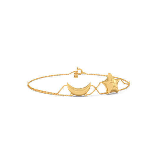 Midnight Celestial Plain Gold Bracelet - Yellow