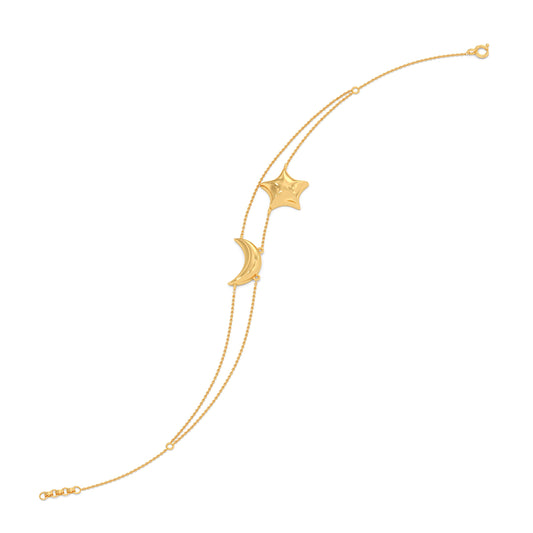 Midnight Celestial Plain Gold Bracelet - Yellow