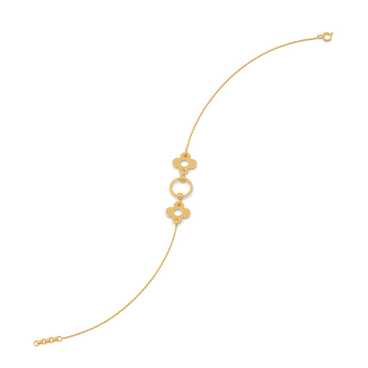 Meadow Loop Plain Gold Chain Bracelet - Yellow