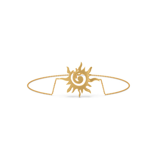 Kinetic Sun Plain Gold Chain Bracelet - Yellow