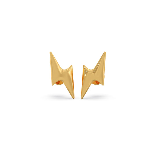 Flash Strike Plain Gold Stud Earrings - Yellow