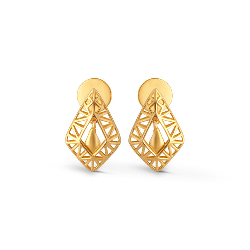 Lucent Kite Fusion Gold Stud Earrings