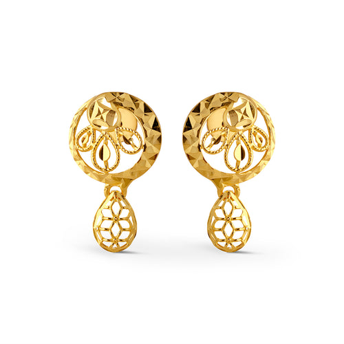 Florente Intricate Gold Drop Earrings