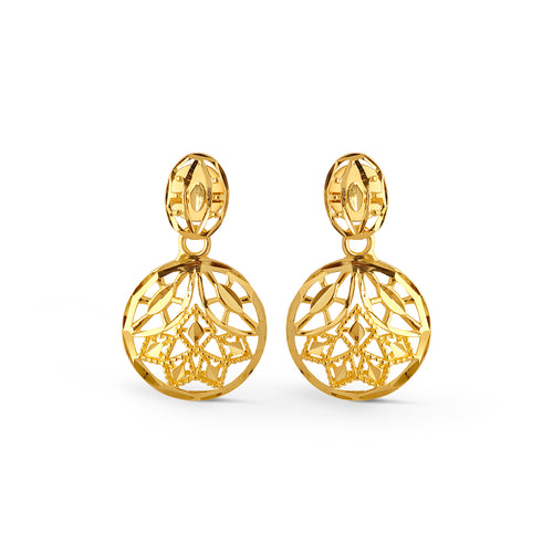 Florea Celestial Intricate Gold Drop Earrings