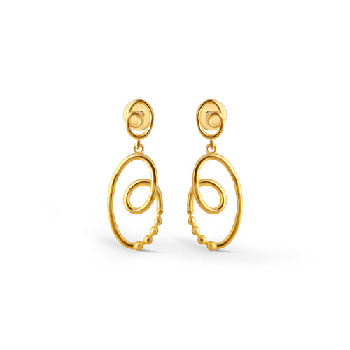 Bubble Fusion Gold Dangle Earrings