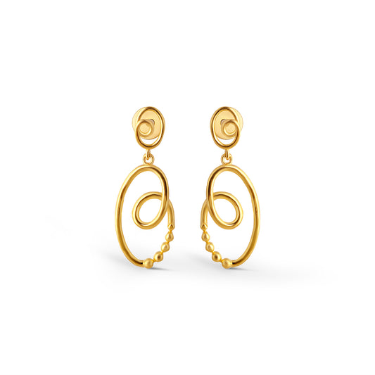 Bubble Fusion Gold Dangle Earrings - Yellow