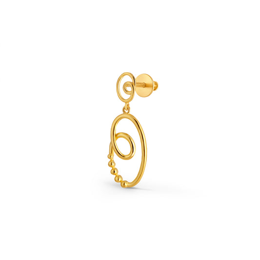 Bubble Fusion Gold Dangle Earrings - Yellow