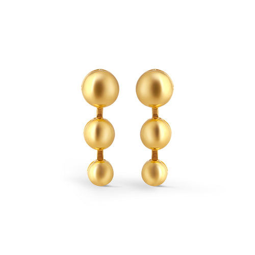 Dewdrop Bubble Plain Gold Earrings