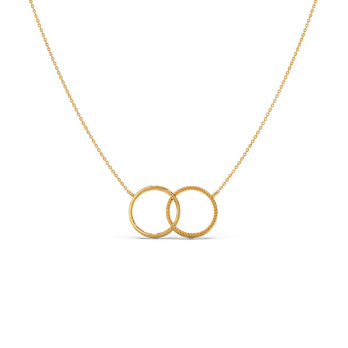 Dual Orbit Plain Gold Chain Necklace