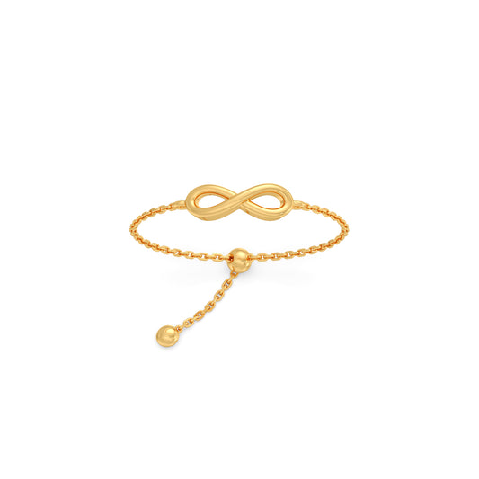 Infinity Gold Flexi Bolo Ring - Yellow