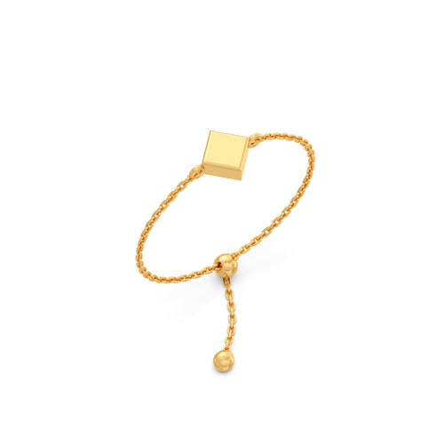 Cuboid Gold Flexi Bolo Ring