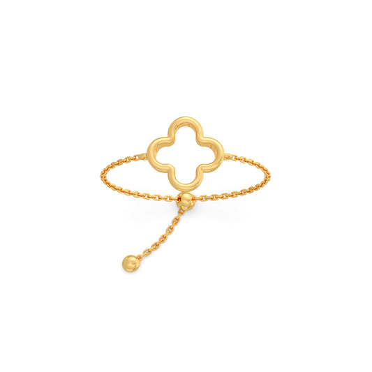 Clover Gold Flexi Bolo Ring - Yellow