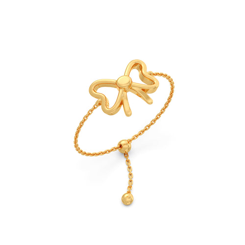 Ribbon Bow Gold Flexi Ring