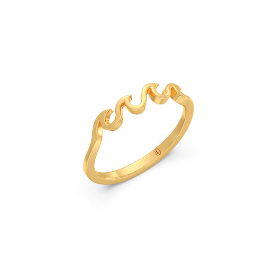 Crest Wave Gold Ring - Yellow