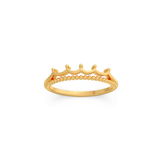 Tiara Crown Gold Ring - Yellow
