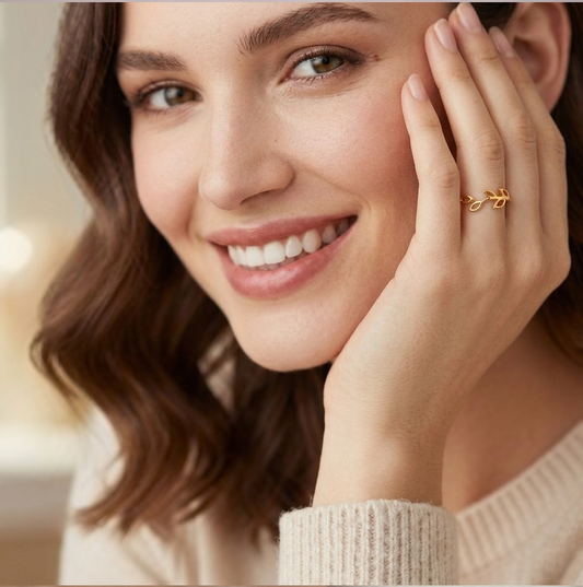 laurel leaf Gold Ring - MQ