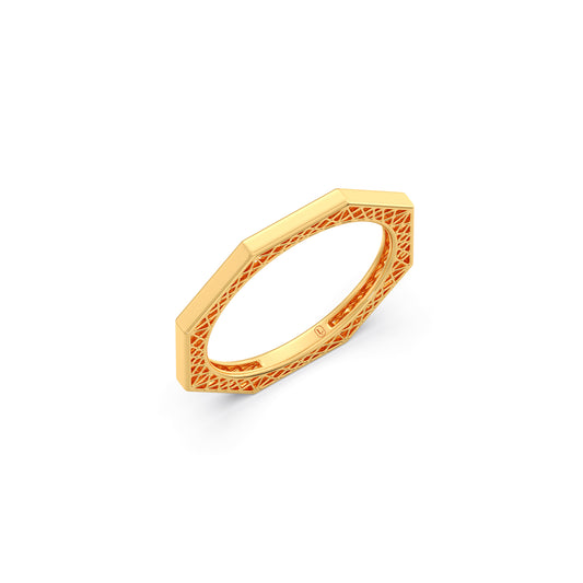 Lattice Octagonal Gold Band - Yellow