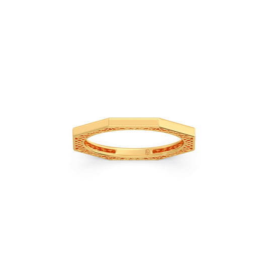 Lattice Octagonal Gold Band - Yellow