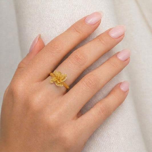 Fleur Royale Turkish Gold Ring - MH_AI