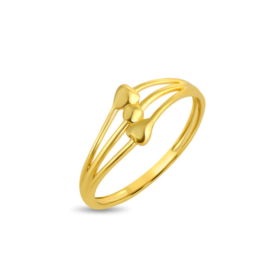 Trinity Flow Plain Gold Ring - Yellow